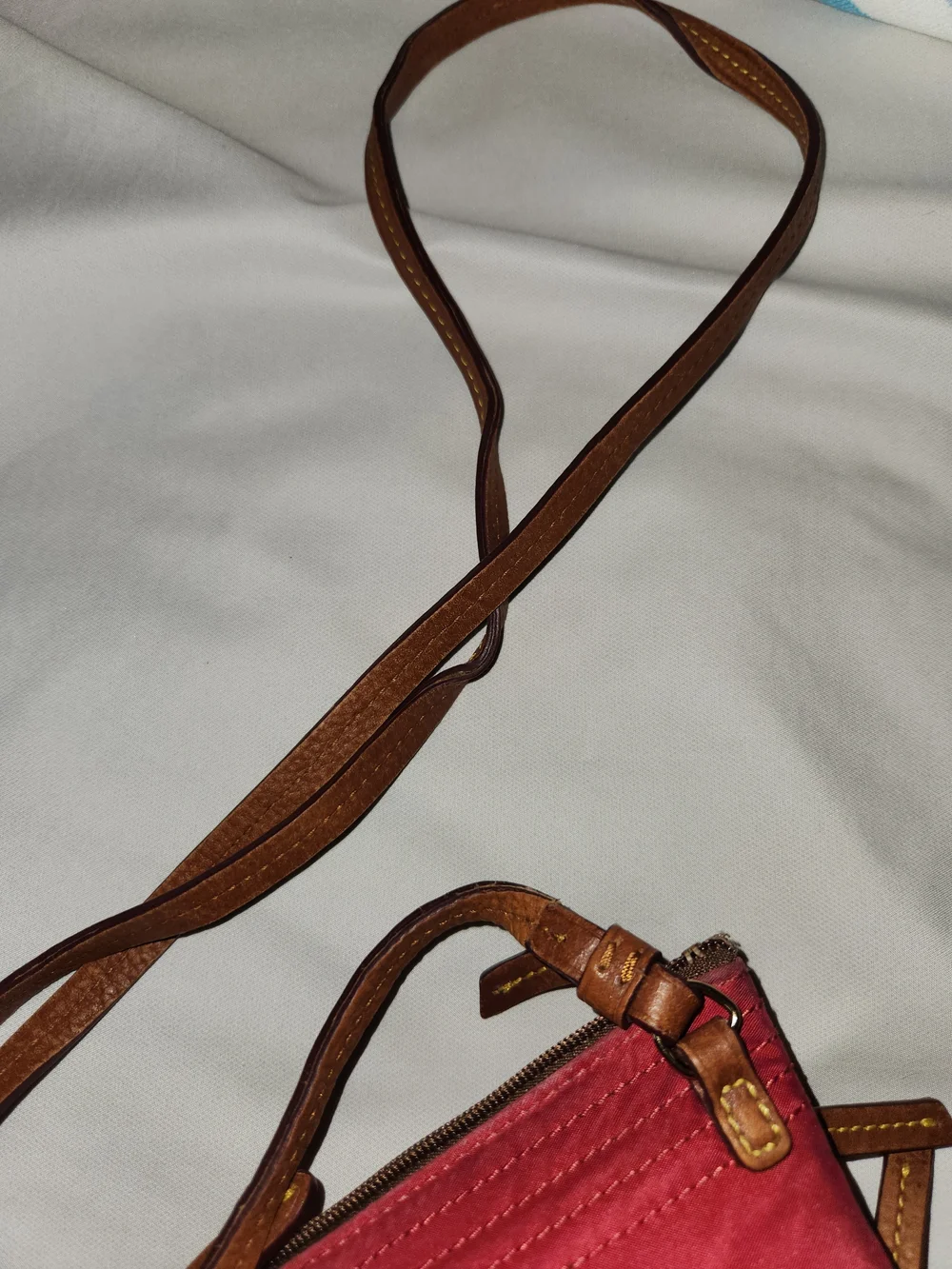 Dooney And Burke  Red Crossbody Bag with Dual Zip Pockets